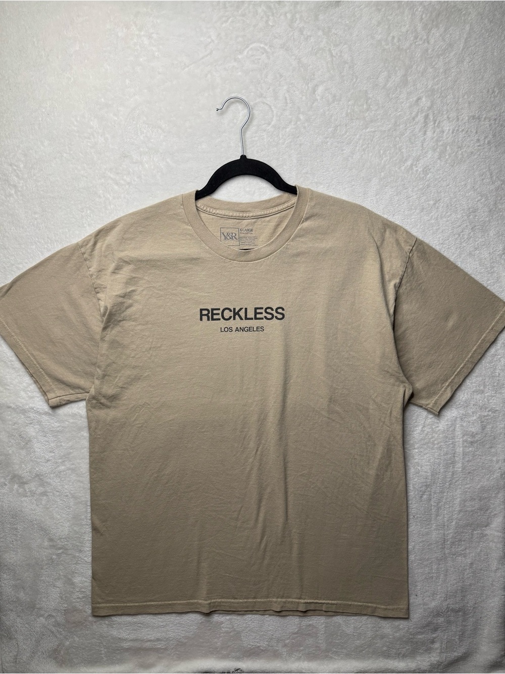 Reckless Los Angeles Short Sleeve Crewneck T-Shirt - Beige